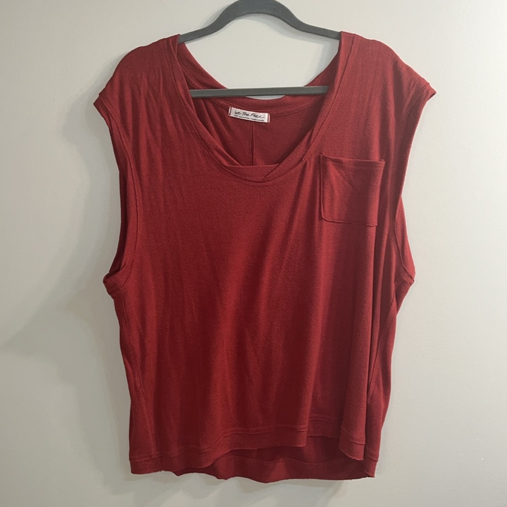 We The Free raw edge top with large arm holes. New. No tags.